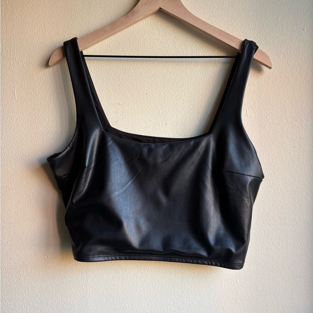 Express Faux Leather Crop Top